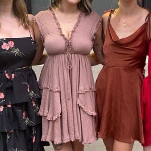 Brown free people dress